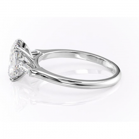 Inel de logodnă Juliette din aur Alb 14kt cu moissanite tăietură radiantă – Solitar rafinată pentru profil înalt | Personalizează și configurează gratuit online [5]