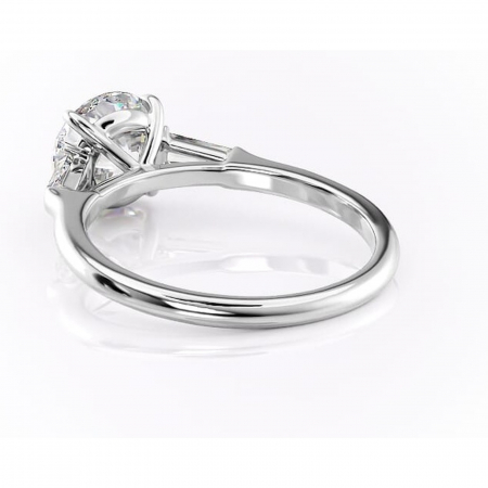 Inel de logodnă Juliette din aur Alb 14kt cu moissanite tăietură rotundă – Solitar rafinată pentru profil înalt | Personalizează și configurează gratuit online [3]