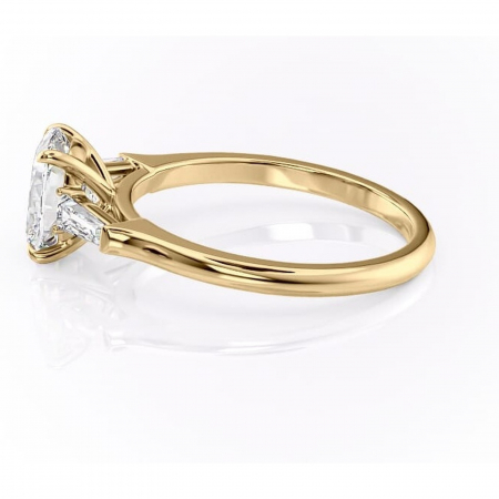 Inel de logodnă Juliette din aur Galben 14kt cu moissanite tăietură asscher – Solitar rafinată pentru profil înalt | Personalizează și configurează gratuit online [5]