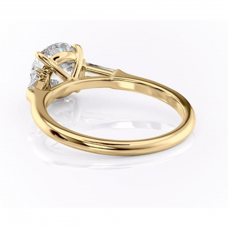 Inel de logodnă Juliette din aur Galben 14kt cu moissanite tăietură rotundă – Solitar rafinată pentru profil înalt | Personalizează și configurează gratuit online [3]