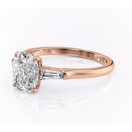 Inel de logodnă Juliette din aur Rose 14kt cu moissanite tăietură asscher – Solitar rafinată pentru profil înalt | Personalizează și configurează gratuit online [6]