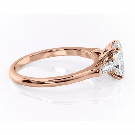 Inel de logodnă Juliette din aur Rose 14kt cu moissanite tăietură asscher – Solitar rafinată pentru profil înalt | Personalizează și configurează gratuit online [1]