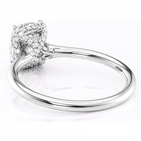 Inel de logodnă Kaia din aur Alb 14kt cu moissanite tăietură asscher – Solitar rafinată pentru profil mediu | Personalizează și configurează gratuit online [3]