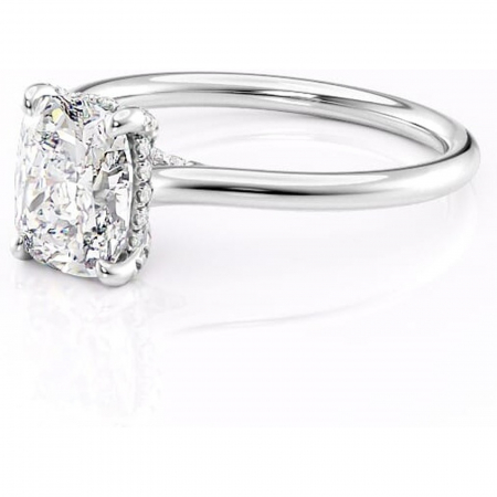 Inel de logodnă Kaia din aur Alb 14kt cu moissanite tăietură asscher – Solitar rafinată pentru profil mediu | Personalizează și configurează gratuit online [6]