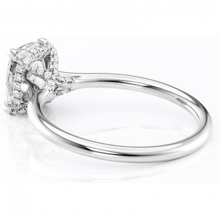 Inel de logodnă Kaia din aur Alb 14kt cu moissanite tăietură asscher – Solitar rafinată pentru profil mediu | Personalizează și configurează gratuit online [4]