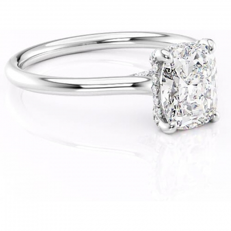 Pernă alungită - Inel de logodnă Kaia din aur Alb 14kt cu moissanite tăietură asscher – Solitar rafinată pentru profil mediu | Personalizează și configurează gratuit online