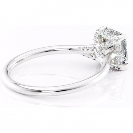 Inel de logodnă Kaia din aur Alb 14kt cu moissanite tăietură asscher – Solitar rafinată pentru profil mediu | Personalizează și configurează gratuit online [2]