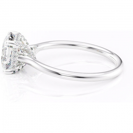 Inel de logodnă Kaia din aur Alb 14kt cu moissanite tăietură asscher – Solitar rafinată pentru profil mediu | Personalizează și configurează gratuit online [5]