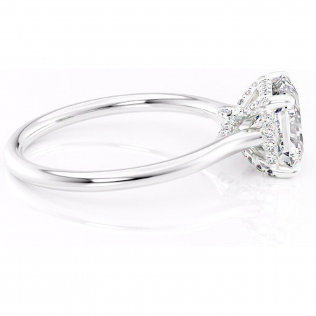 Inel de logodnă Kaia din aur Alb 14kt cu moissanite tăietură asscher – Solitar rafinată pentru profil mediu | Personalizează și configurează gratuit online [1]