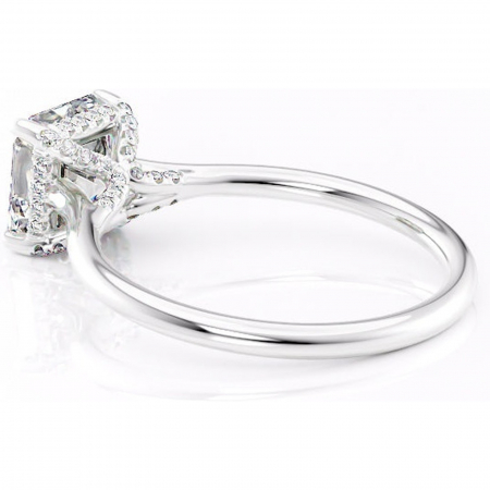 Inel de logodnă Kaia din aur Alb 14kt cu moissanite tăietură asscher – Solitar rafinată pentru profil mediu | Personalizează și configurează gratuit online [4]