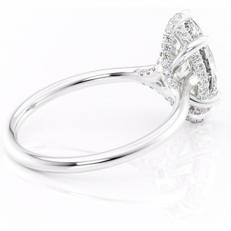 Inel de logodnă Kaia din aur Alb 14kt cu moissanite tăietură marquise – Solitar rafinată pentru profil mediu | Personalizează și configurează gratuit online [2]