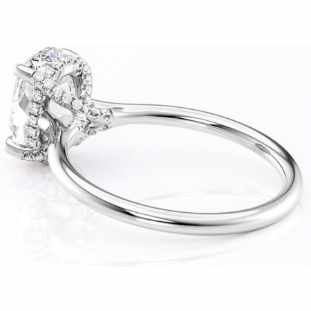 Inel de logodnă Kaia din aur Alb 14kt cu moissanite tăietură ovală – Solitar rafinată pentru profil mediu | Personalizează și configurează gratuit online [4]