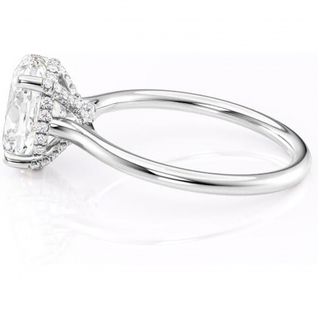 Inel de logodnă Kaia din aur Alb 14kt cu moissanite tăietură ovală – Solitar rafinată pentru profil mediu | Personalizează și configurează gratuit online [5]