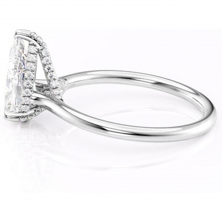 Inel de logodnă Kaia din aur Alb 18kt cu moissanite tăietură pară – Solitar rafinată pentru profil mediu | Personalizează și configurează gratuit online [5]