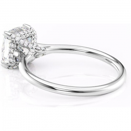 Inel de logodnă Kaia din aur Alb 14kt cu moissanite tăietură pernă – Solitar rafinată pentru profil mediu | Personalizează și configurează gratuit online [4]