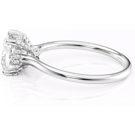Inel de logodnă Kaia din aur Alb 14kt cu moissanite tăietură pernă – Solitar rafinată pentru profil mediu | Personalizează și configurează gratuit online [5]