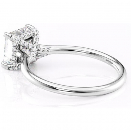 Inel de logodnă Kaia din aur Alb 18kt cu moissanite tăietură princess – Solitar rafinată pentru profil mediu | Personalizează și configurează gratuit online [4]