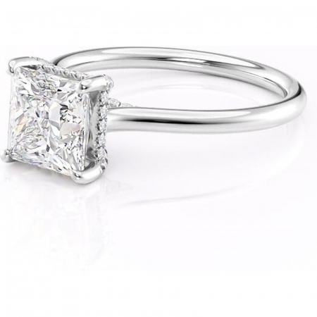 Inel de logodnă Kaia din aur Alb 18kt cu moissanite tăietură princess – Solitar rafinată pentru profil mediu | Personalizează și configurează gratuit online [6]