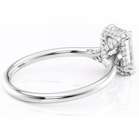 Inel de logodnă Kaia din aur Alb 14kt cu moissanite tăietură radiantă – Solitar rafinată pentru profil mediu | Personalizează și configurează gratuit online [2]