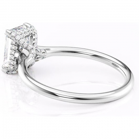 Inel de logodnă Kaia din aur Alb 14kt cu moissanite tăietură radiantă – Solitar rafinată pentru profil mediu | Personalizează și configurează gratuit online [4]