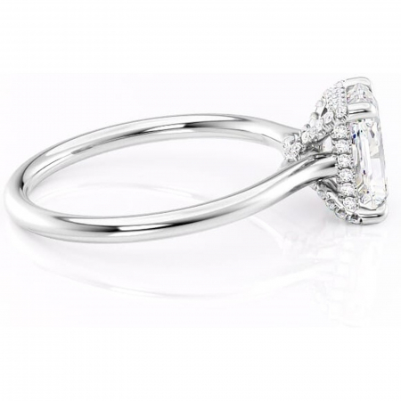 Inel de logodnă Kaia din aur Alb 14kt cu moissanite tăietură radiantă – Solitar rafinată pentru profil mediu | Personalizează și configurează gratuit online [1]