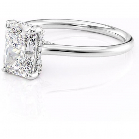 Inel de logodnă Kaia din aur Alb 14kt cu moissanite tăietură radiantă – Solitar rafinată pentru profil mediu | Personalizează și configurează gratuit online [6]