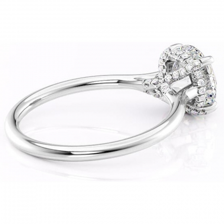 Inel de logodnă Kaia din aur Alb 14kt cu moissanite tăietură rotundă – Solitar rafinată pentru profil mediu | Personalizează și configurează gratuit online [2]