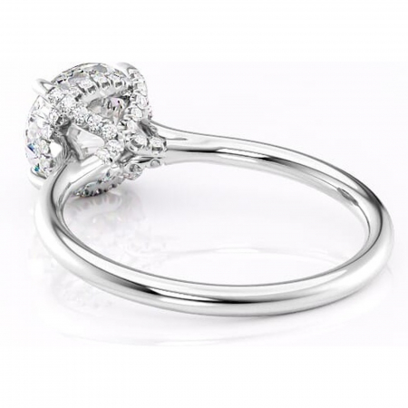 Inel de logodnă Kaia din aur Alb 14kt cu moissanite tăietură rotundă – Solitar rafinată pentru profil mediu | Personalizează și configurează gratuit online [3]