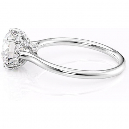Inel de logodnă Kaia din aur Alb 14kt cu moissanite tăietură rotundă – Solitar rafinată pentru profil mediu | Personalizează și configurează gratuit online [5]