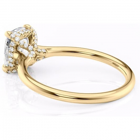 Inel de logodnă Kaia din aur Galben 14kt cu moissanite tăietură asscher – Solitar rafinată pentru profil mediu | Personalizează și configurează gratuit online [4]