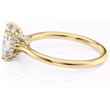 Inel de logodnă Kaia din aur Galben 14kt cu moissanite tăietură asscher – Solitar rafinată pentru profil mediu | Personalizează și configurează gratuit online [5]