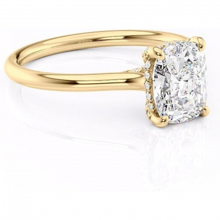 Pernă alungită - Inel de logodnă Kaia din aur Galben 14kt cu moissanite tăietură asscher – Solitar rafinată pentru profil mediu | Personalizează și configurează gratuit online