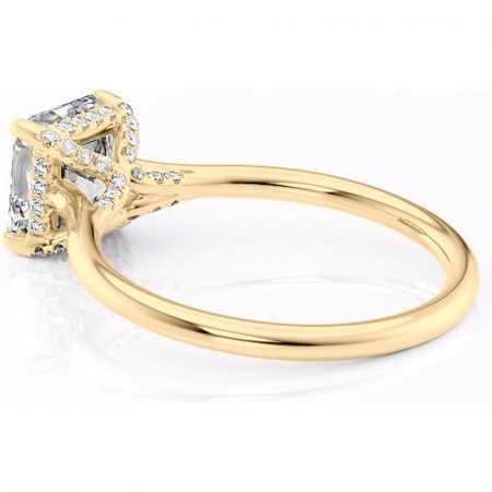 Inel de logodnă Kaia din aur Galben 18kt cu moissanite tăietură asscher – Solitar rafinată pentru profil mediu | Personalizează și configurează gratuit online [4]