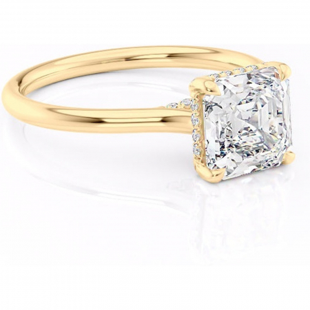 18K - Inel de logodnă Kaia din aur Galben 18kt cu moissanite tăietură asscher – Solitar rafinată pentru profil mediu | Personalizează și configurează gratuit online