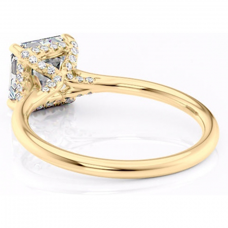 Inel de logodnă Kaia din aur Galben 18kt cu moissanite tăietură asscher – Solitar rafinată pentru profil mediu | Personalizează și configurează gratuit online [3]