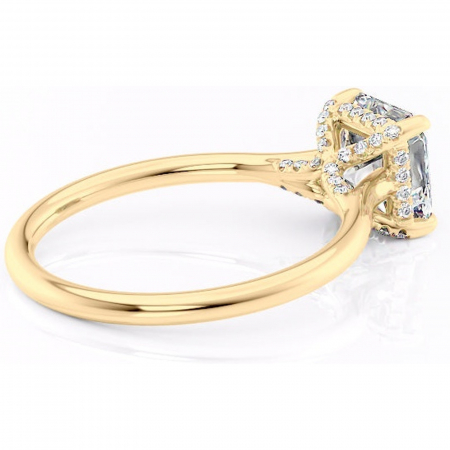 Inel de logodnă Kaia din aur Galben 18kt cu moissanite tăietură asscher – Solitar rafinată pentru profil mediu | Personalizează și configurează gratuit online [2]