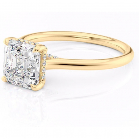 Inel de logodnă Kaia din aur Galben 18kt cu moissanite tăietură asscher – Solitar rafinată pentru profil mediu | Personalizează și configurează gratuit online [6]