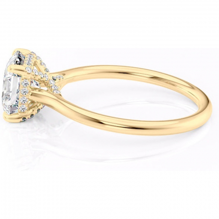 Inel de logodnă Kaia din aur Galben 18kt cu moissanite tăietură asscher – Solitar rafinată pentru profil mediu | Personalizează și configurează gratuit online [5]