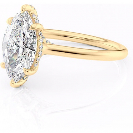 Inel de logodnă Kaia din aur Galben 14kt cu moissanite tăietură marquise – Solitar rafinată pentru profil mediu | Personalizează și configurează gratuit online [6]