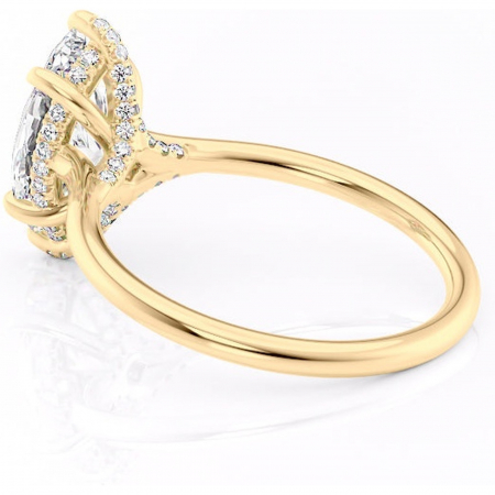 Inel de logodnă Kaia din aur Galben 14kt cu moissanite tăietură marquise – Solitar rafinată pentru profil mediu | Personalizează și configurează gratuit online [4]