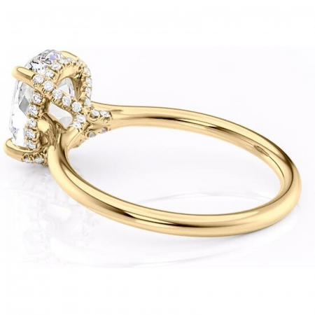 Inel de logodnă Kaia din aur Galben 14kt cu moissanite tăietură ovală – Solitar rafinată pentru profil mediu | Personalizează și configurează gratuit online [4]