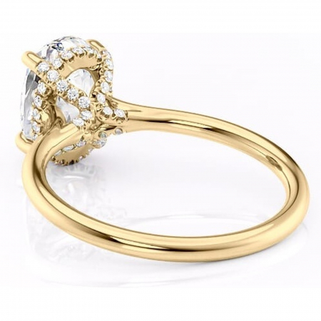 Inel de logodnă Kaia din aur Galben 14kt cu moissanite tăietură ovală – Solitar rafinată pentru profil mediu | Personalizează și configurează gratuit online [3]
