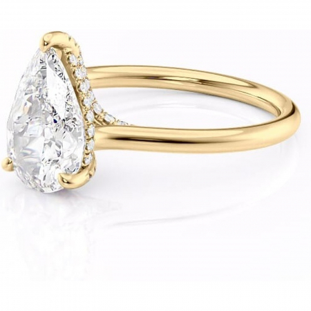 Inel de logodnă Kaia din aur Galben 18kt cu moissanite tăietură pară – Solitar rafinată pentru profil mediu | Personalizează și configurează gratuit online [6]