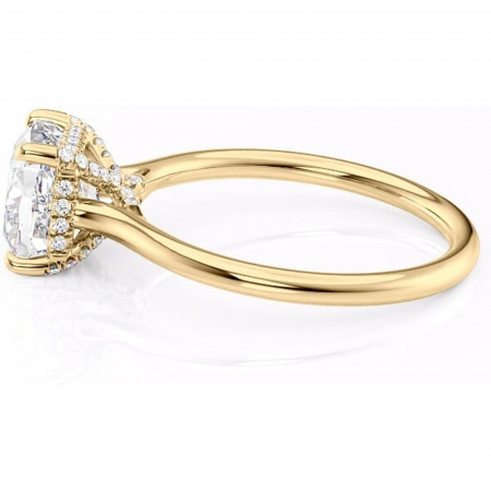 Inel de logodnă Kaia din aur Galben 14kt cu moissanite tăietură pernă – Solitar rafinată pentru profil mediu | Personalizează și configurează gratuit online [5]