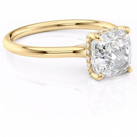 Pernă - Inel de logodnă Kaia din aur Galben 18kt cu moissanite tăietură pernă – Solitar rafinată pentru profil mediu | Personalizează și configurează gratuit online