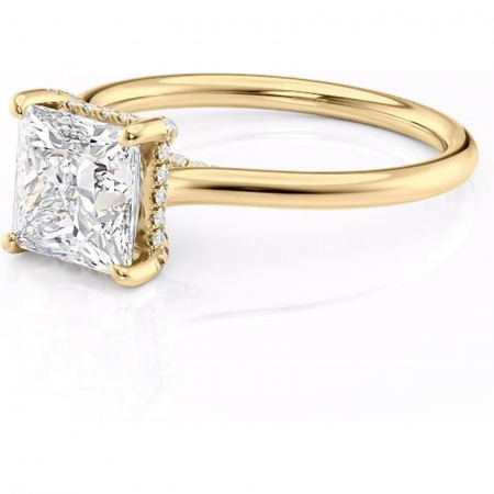 Inel de logodnă Kaia din aur Galben 14kt cu moissanite tăietură princess – Solitar rafinată pentru profil mediu | Personalizează și configurează gratuit online [6]