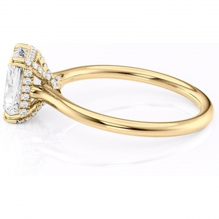 Inel de logodnă Kaia din aur Galben 14kt cu moissanite tăietură radiantă – Solitar rafinată pentru profil mediu | Personalizează și configurează gratuit online [5]