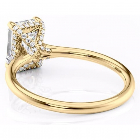 Inel de logodnă Kaia din aur Galben 14kt cu moissanite tăietură smarald – Solitar rafinată pentru profil mediu | Personalizează și configurează gratuit online [3]