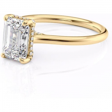 Inel de logodnă Kaia din aur Galben 14kt cu moissanite tăietură smarald – Solitar rafinată pentru profil mediu | Personalizează și configurează gratuit online [6]