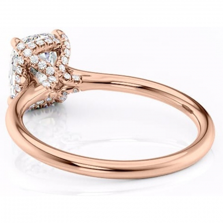 Inel de logodnă Kaia din aur Rose 14kt cu moissanite tăietură asscher – Solitar rafinată pentru profil mediu | Personalizează și configurează gratuit online [3]